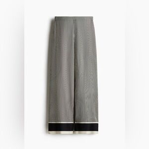 NEW H&M Striped Wide-Leg Pants with Black Trim